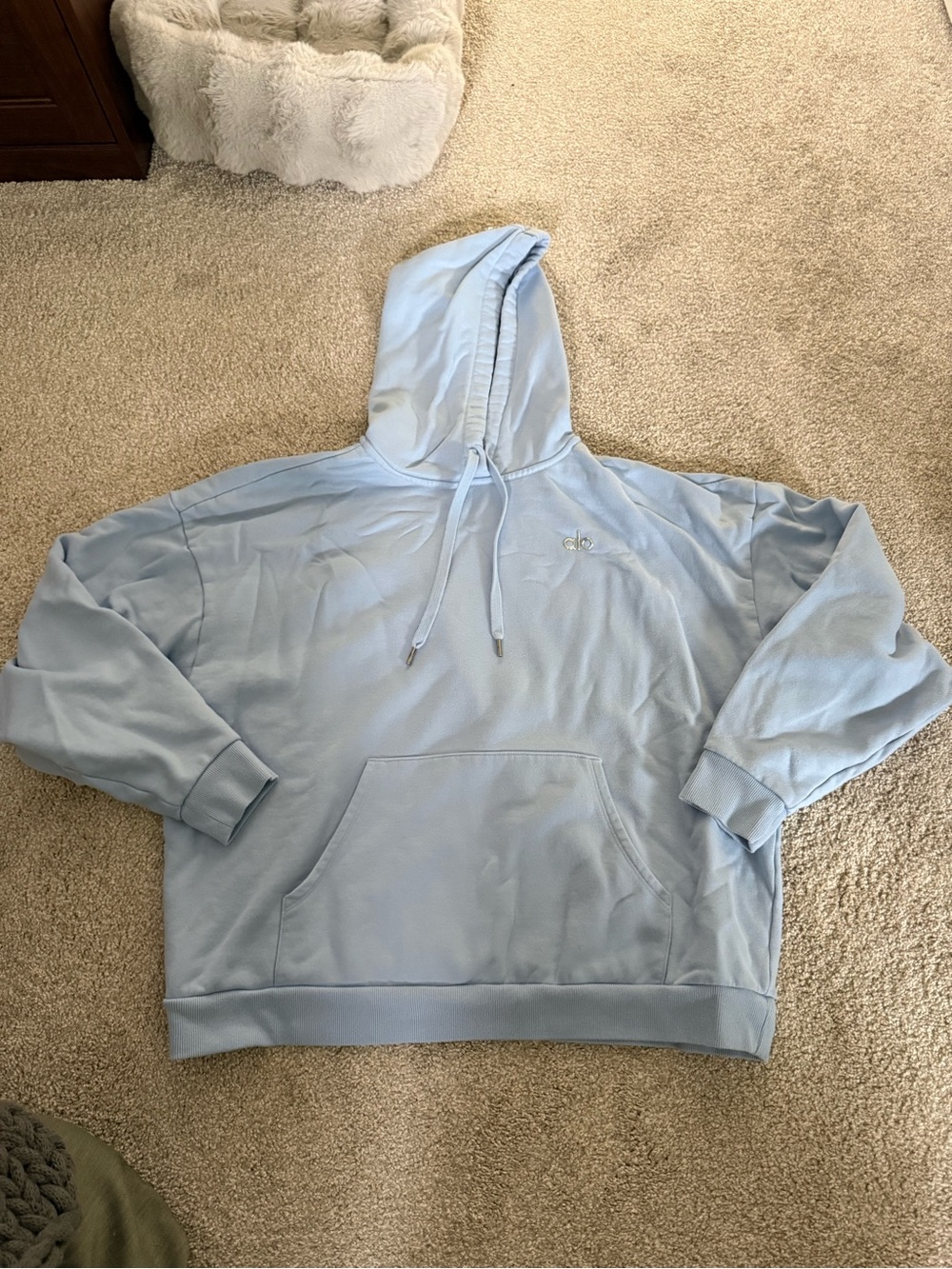 Alo Accolade Hoodie Seashell Blue size XL